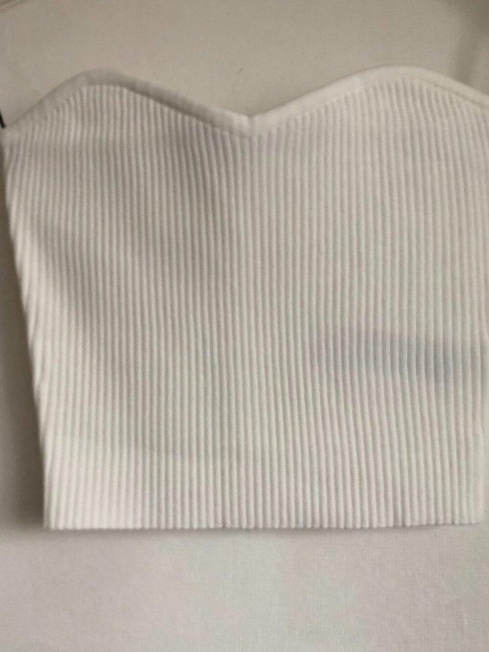 NWT Forever 21 White Ribbed Cropped Tube Top Small